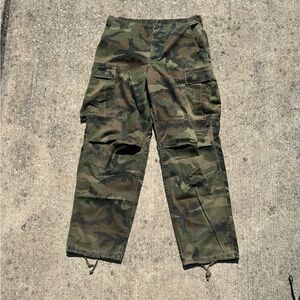 Vintage Woodland Camouflage Cargo Pants